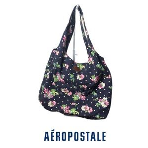 AERO Floral Black Hobo Tote Bag